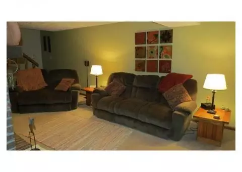 Power reclining couch and loveseat